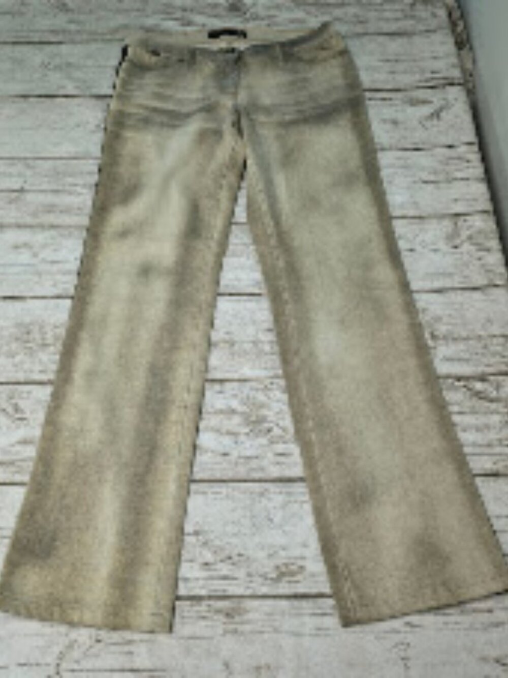 Just Cavalli Italian Designer Light Wash Side Logo Tape Straight Jeans Womens 27